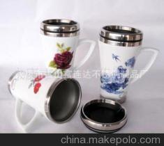 【不锈钢陶瓷杯,陶瓷小碗杯。陶瓷不锈钢杯子,厂家直销陶瓷杯】价格,厂家,图片,杯,永康市古山富连达不锈钢制品厂-